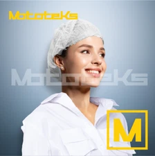 Disposable Bouffant Caps Hair Head Cover Nets 21" (White)