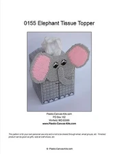 Elephant Tissue Topper-Plastic Canvas Pattern or Kit