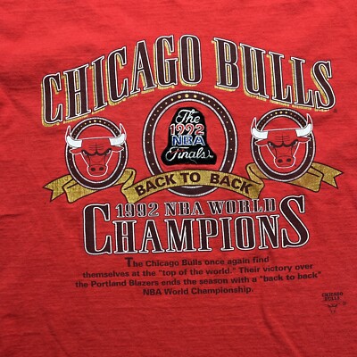 Vintage 1992 NBA Finals Chicago Bulls T Shirt Mens XL World