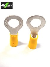 10-12 AWG VINYL RING 5/16 YELLOW 100 PK CRIMP TERMINAL CONNECTORS AWG WIRE AUTO
