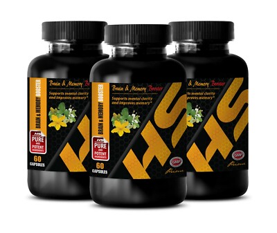 Focus Memory - Brain & Memory Booster Complex - energy 3 Bottles 180 Capsules