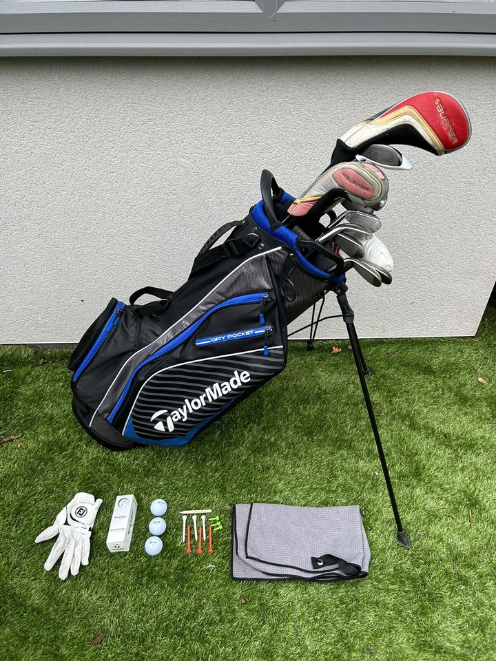 TAYLORMADE GOLF CLUBS FULL SET MENS RH + BAG + ACCESSORIES eBay
