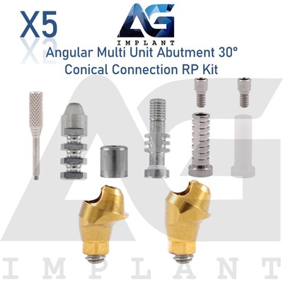 5 Angular Multi Unit Abut ment 30° Full Kit Conical Connection RP 2.65mm Hex
