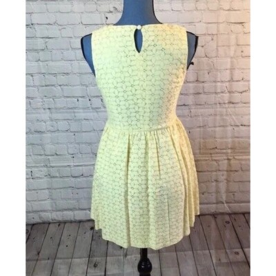 Forever 21 Dress Yellow Daisy Lace Overlay Sleeveless Medium | eBay