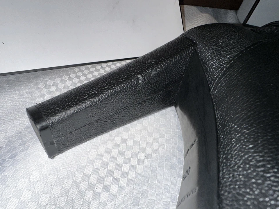 Balenciaga Black Pebbled Leather Knee High Boots. Size 10.5 - Image 4 of 4