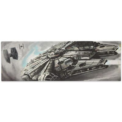 Open Road Brands Disney Star Wars Millennium Falcon Gallery Wrapped Canvas Wa...