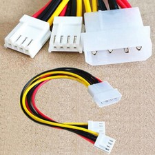 2x PC Power Supply Splitter Cable Adapter 4Pin Molex 5.25 To 2x 3.5" Floppy FDD