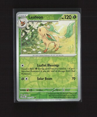 Leafeon 011/167 Twilight Masquerade Reverse Holo Uncommon Pokemon