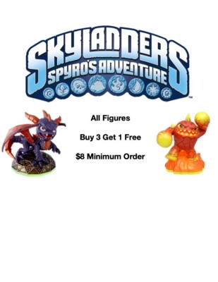 Skylanders Spyro's Adventure Figures: Buy 3 Get 1 Free! $8 Minimum Order