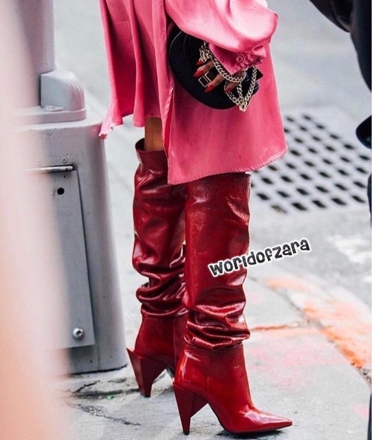 zara red boots