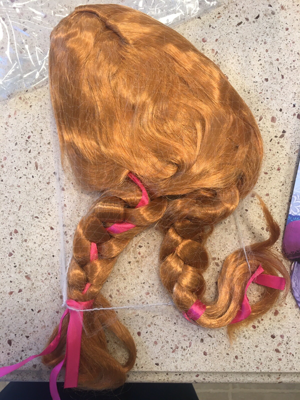 Frozen Anna Child Wig Disney Princess Girls Red Long Snow Queen Braid