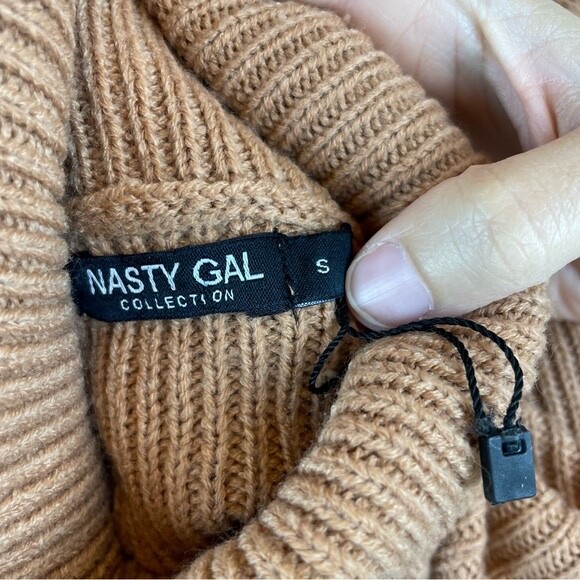 Nasty Gal Collection Solid Brown Ribbed Knit Turt… - image 2