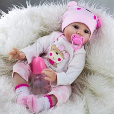 22" Real Life Reborn Baby Dolls Vinyl Silicone Realistic Newborn Girl Doll Gift
