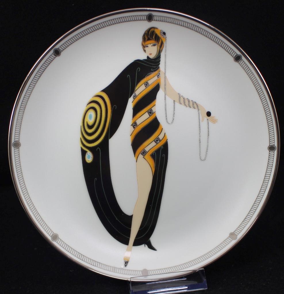 Franklin Mint House of Erte Collector Plate Pearls and Emeralds