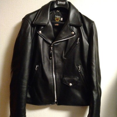 Schott 228US Lamb Double Riders Jacket Black Size XL from Japan 