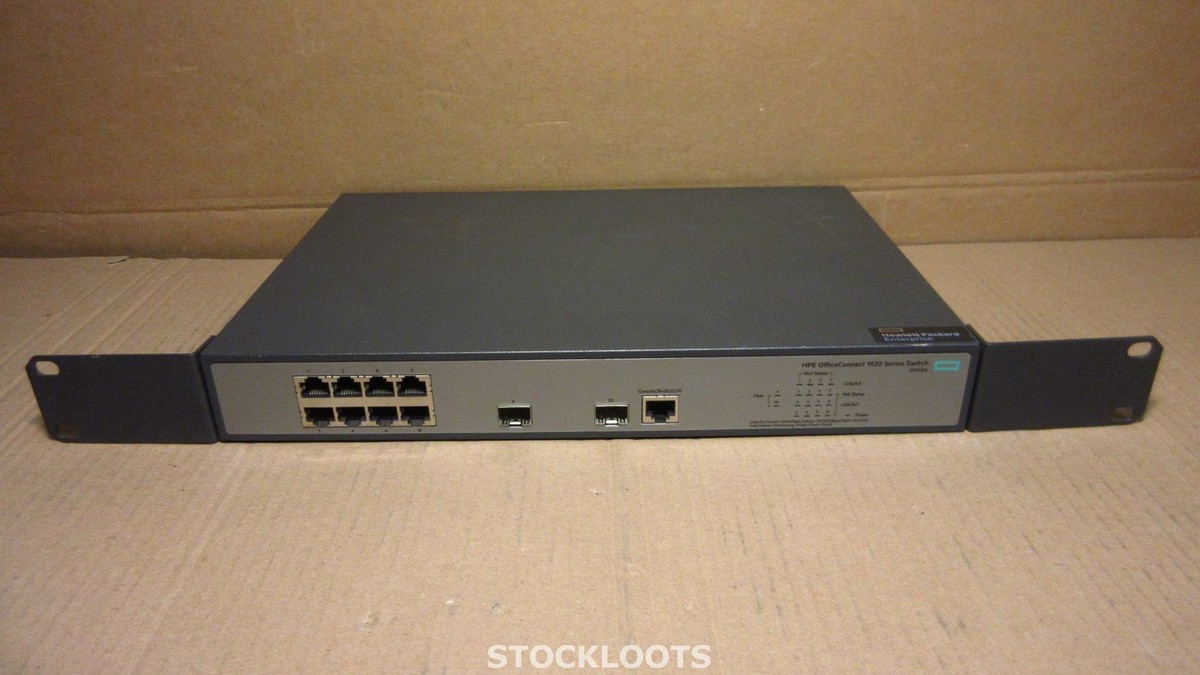 HP JG922A HPE 1920-8G-PoE+ (180w) Smart Switch 8-Port Gigabit INCL EARS