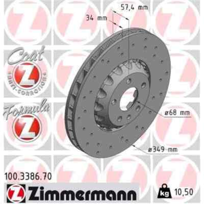 2x ZIMMERMANN Formula Z Bremsscheibe 100.3386.70