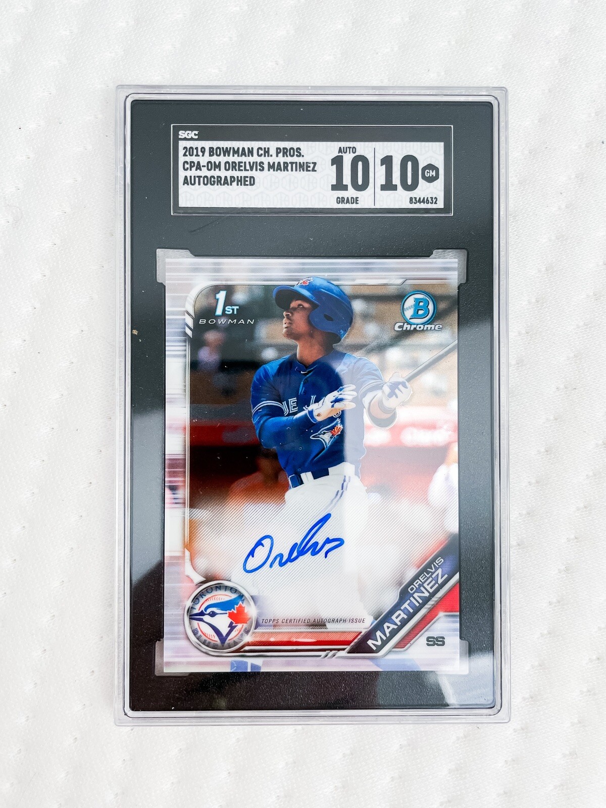 2019 Bowman Chrome Orelvis Martinez Auto SGC 10 With 10 Auto