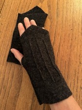 Pulswärmer/HANDSCHUHE: Geige spielen, kalte Räume,Woll-Filz,Anthrazit,Handarbeit