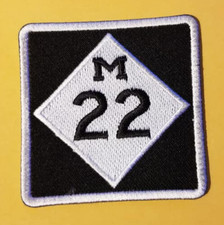 M 22 Michigan Detroit approx 2.5x2.5" Embroidered Patch Iron and or sew