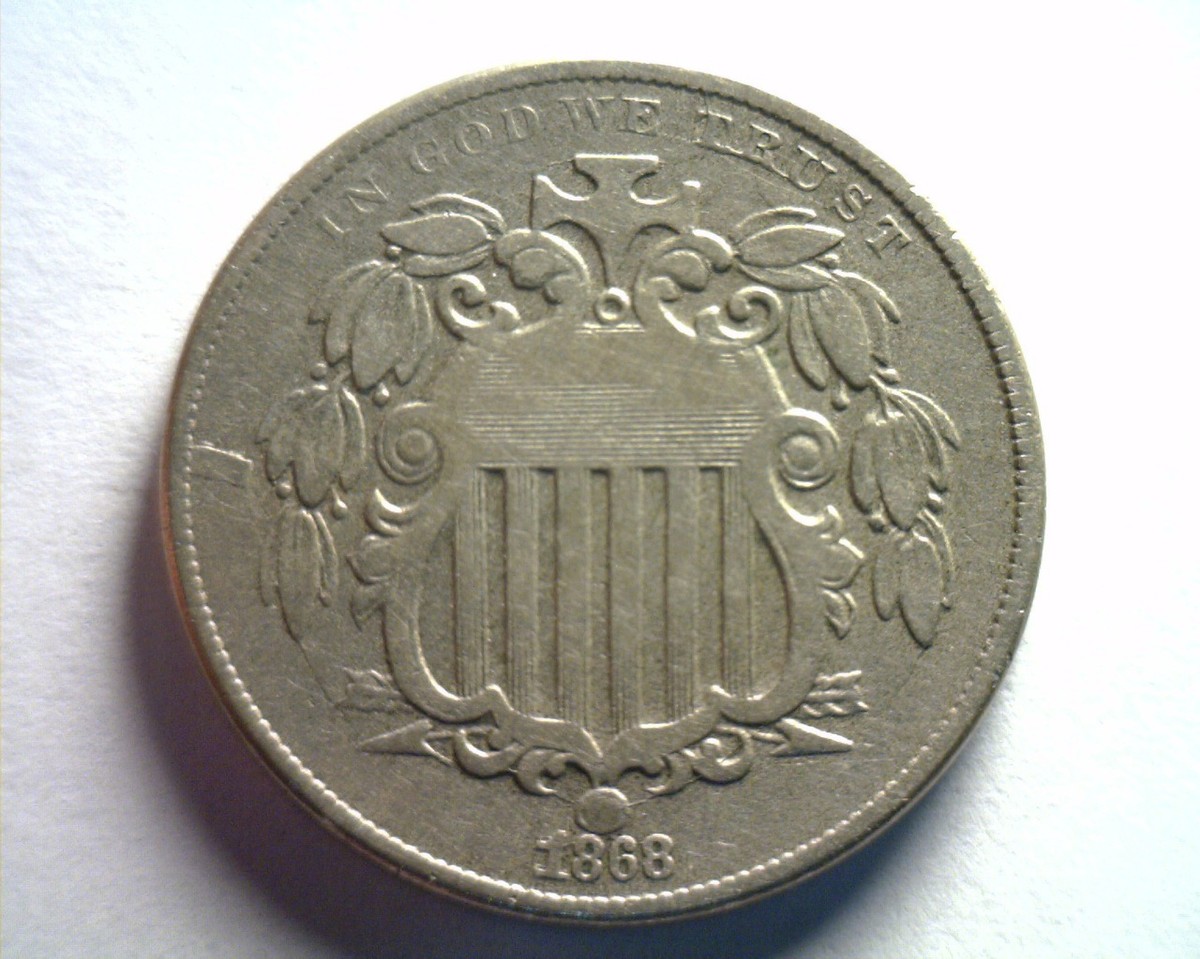 1868 REVERSE 1868 VARIETY 1 FS-901 SHIELD NICKEL FINE+ F+ NICE
