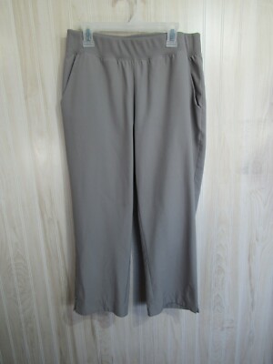 Coral Bay Energy Capri's Size S Gray Wide Elastic Waistband Pockets Gym Exercise