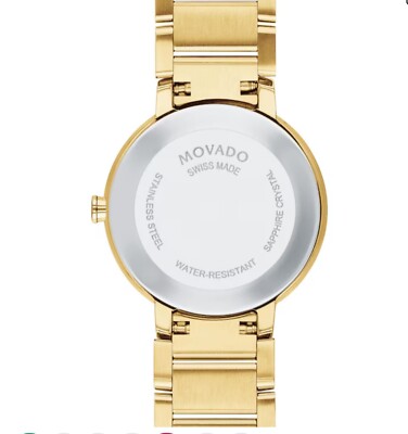 NEW Movado Sapphire Mirror Dial Yellow Gold SWISS PVD 28mm  display picture 1