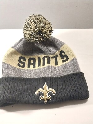 New Era Men's Charcoal New Orleans Saints 2025 Sideline Cold Weather Cuffed Knit Hat In Blue