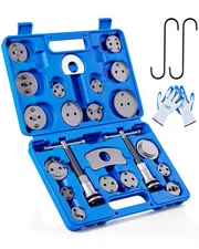 24Pcs Universal Disc Brake Caliper Tool Piston Pad Wind Back Hand Kit W/ Hooks