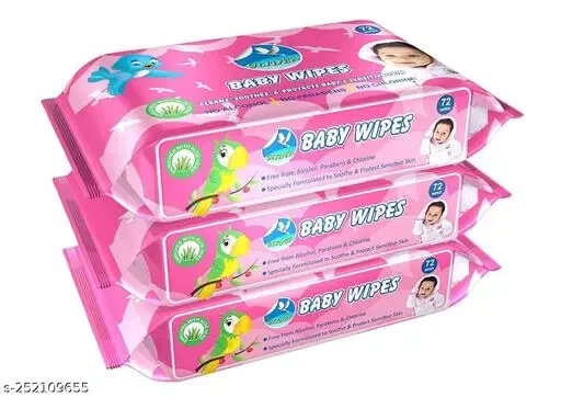 Baby Wipes with Aloe Vera Vitamin E for Babys Sensitive Skin pack of 3 216 Wipe
Opens in a new windo