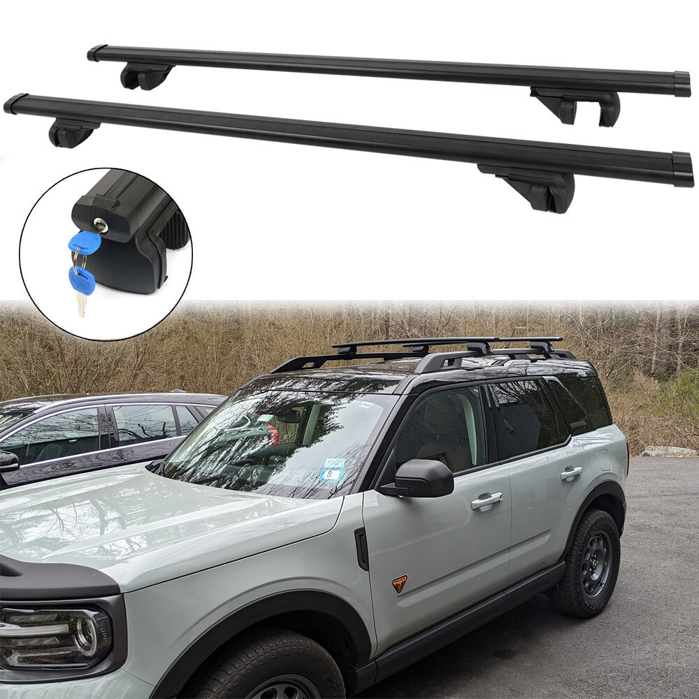 Black Roof Rack Cross Bar Cargo Rooftop Luggage For Ford Bronco