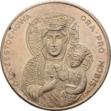 Polen Medaille Jan Pawel II., 35 mm/  21,7 g Czestowa  Münze  Original #PAL242