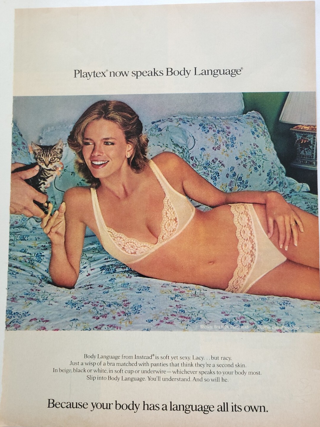1980 Women's Playtex lace panties underwear bra kitten vintage ad | eBay