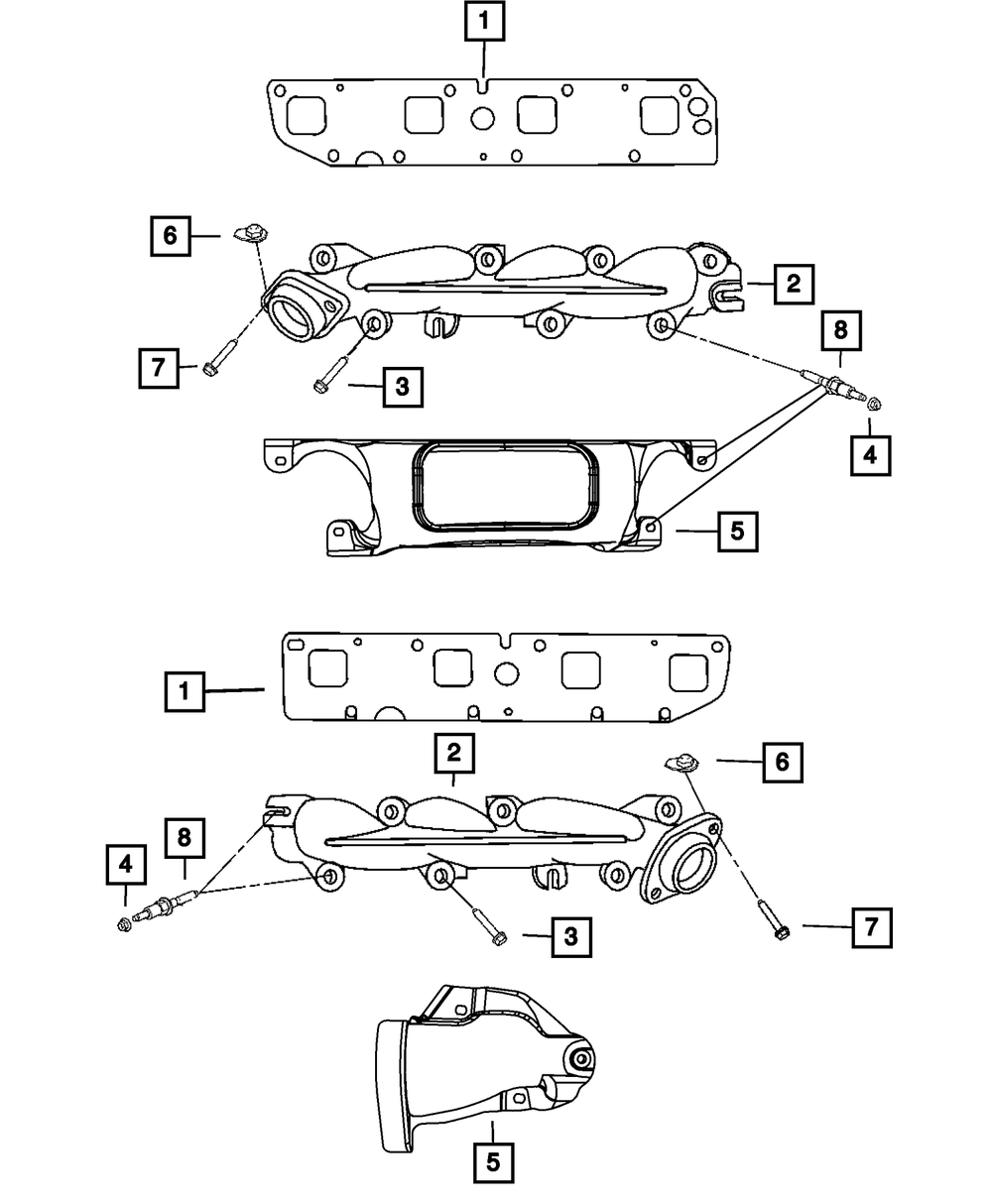 Genuine Mopar Exhaust Manifold Shield Lower Rear 5192093AA