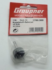 Graupner 1760.300 Ingranaggio in plastica con albero e parte radiocomandata 34 denti