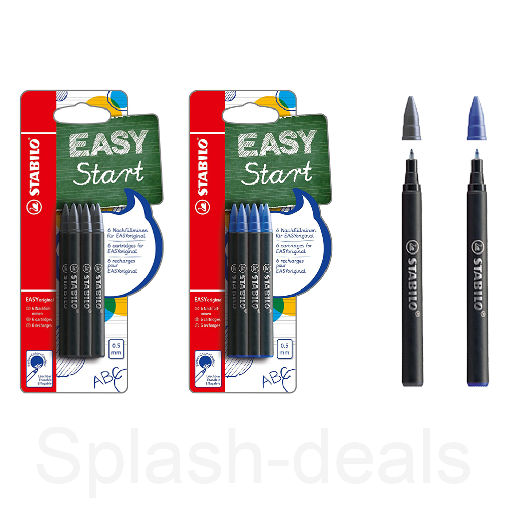 Stabilo Easy Original Pen Rollerball Refills Black Blue