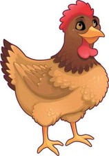 3.5in x 5in Right Facing Chicken Vinyl Sticker Car Truck Vehicle Bumper Decal