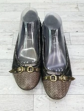 Women's AGL Monika Flats Leather Cap Toe Flats Shoes Size 38.5 US 8.5 Shimmering