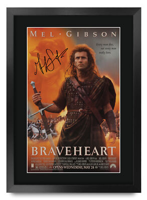 Braveheart Movie Film Poster Cast Signed Printed Autograph A3