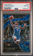 2023 PANINI SELECT NBA BLUE DISCO COURTSIDE #244 TYRESE MAXEY 21/25 PSA 10