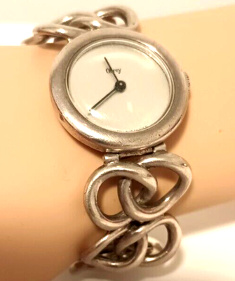 OBREY Solid Silver Wind up Watch with a Solid Silver Chain Link