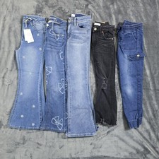 Girls Size 7 Jeans Bundle Lot Of 5 Zara Social Academy Flare Denim