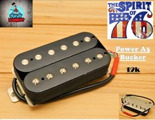 G.M. Spirit of 76' Alnico V Hot Pickup Bridge Negro, Placas Base Plata Níquel