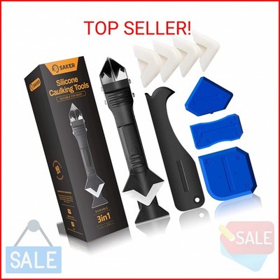 Saker Silicone Caulking Tools-3 in 1 Sealant Finishing Tool Grout Remove Scraper