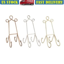 Multi Colored Metal Tabletop Triangle Scroll Easel Set of 3 Display Stand New