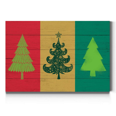 Renditions Gallery Three Christmas Trees I Wall Art Winter Decorations Colorful