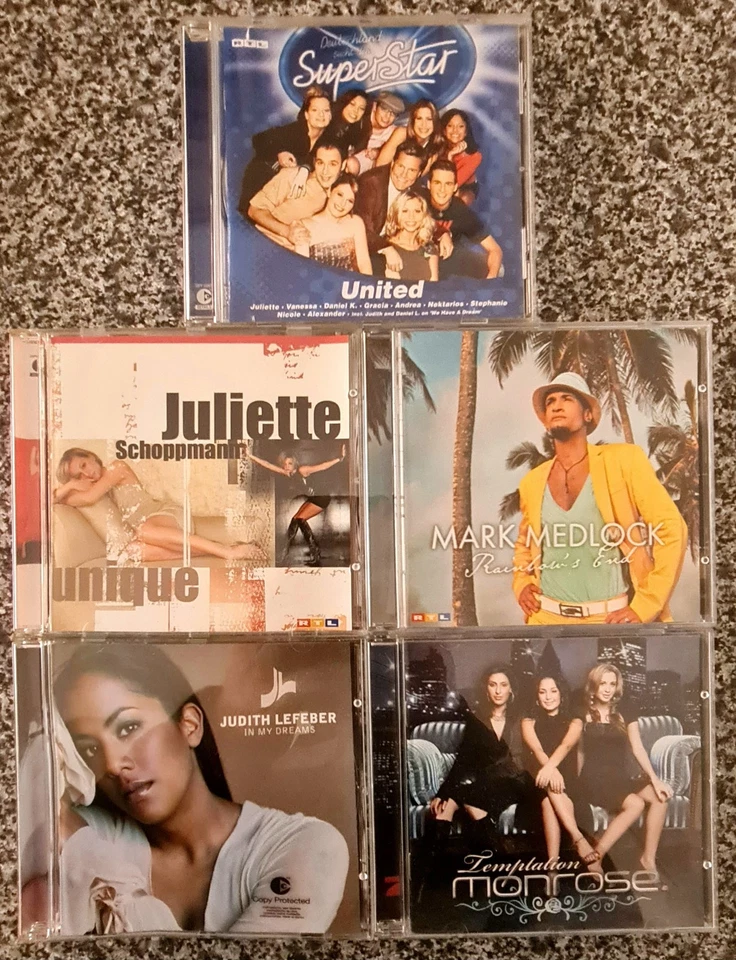 DsdS, Juljette, Mark Medlock, Judith Lefeber, Monrose, 5 CDs, neuwertig