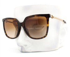 Tory Burch Sunglasses TY 7146 1800/13 Polished Brown Havana Gold Logo w/case