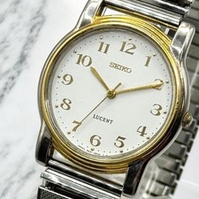 SEIKO Battery Excellent Watch Men 5E21-6E00 Lucent