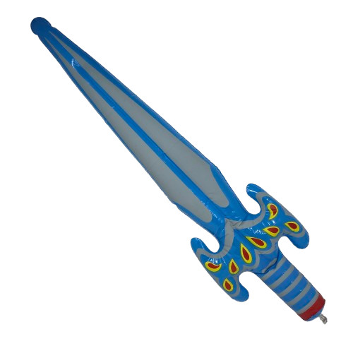 VINTAGE 1990's INFLATABLE BLOW UP BLUE + GREY SWORD KIDS CARNIVAL PRIZE